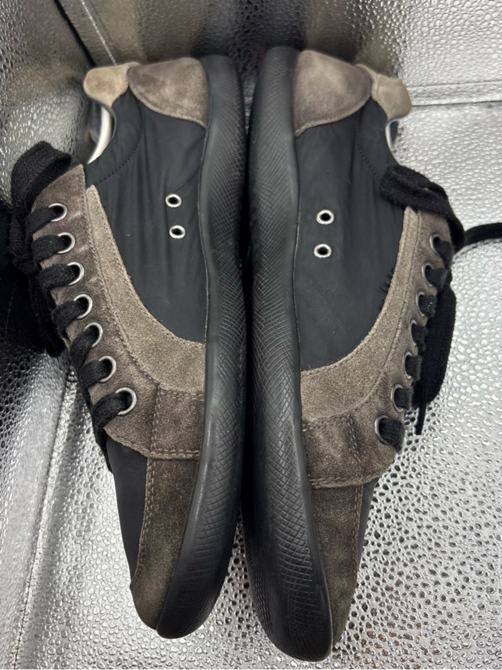 Prada Sport Men's Gray Suede Nylon Low-Top Sneakers 4E 1835 Prada size 8.5 US9.5 - Picture 6 of 16